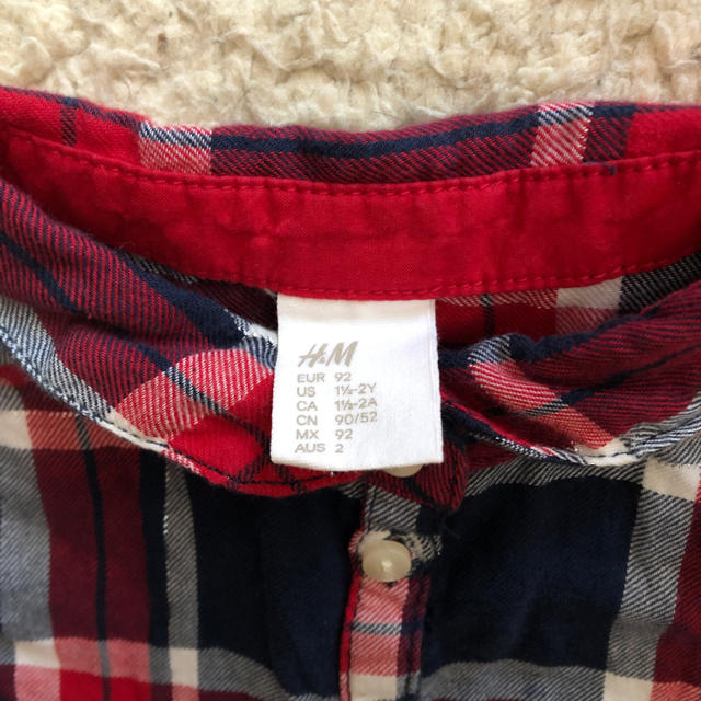 H&M(エイチアンドエム)のチェックシャツワンピース キッズ/ベビー/マタニティのキッズ服女の子用(90cm~)(ワンピース)の商品写真