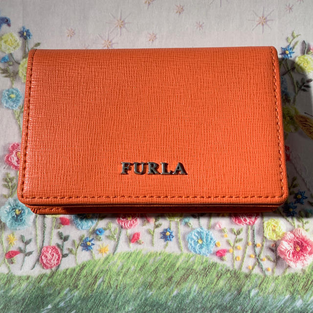 Furla(フルラ)のフルラ カードケース 名刺入れ オレンジ サフィアーノ レディースのファッション小物(名刺入れ/定期入れ)の商品写真
