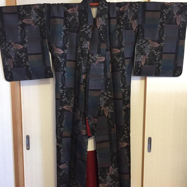 大島紬を色っぽく着こなしてみては　色大島 袷着物 証紙付き レディースの水着/浴衣(着物)の商品写真