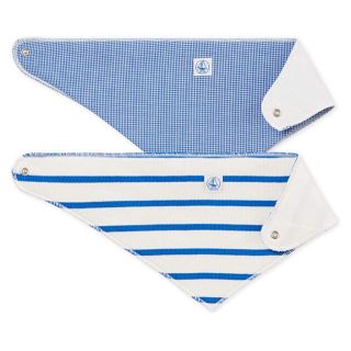 プチバトー(PETIT BATEAU)の【新品】2019SSプチバトー 三角スタイ よだれかけ ビブ 2点セット(ベビースタイ/よだれかけ)