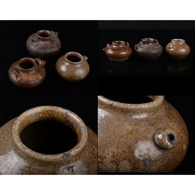 格安販売中 タイ古陶磁 スンコロク 宋胡録 飴釉 双耳小壷 水注 3点