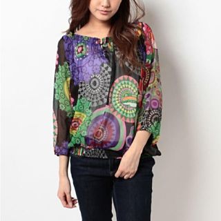 デシグアル(DESIGUAL)の新品♡定価9900円 デシグアル トップス ブラウス Sサイズ⭐️ラスト一点‼️(シャツ/ブラウス(長袖/七分))