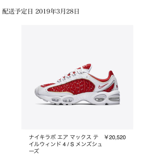 Supreme(シュプリーム)の【24.5】Supreme Nike Air Tailwind IV メンズの靴/シューズ(スニーカー)の商品写真