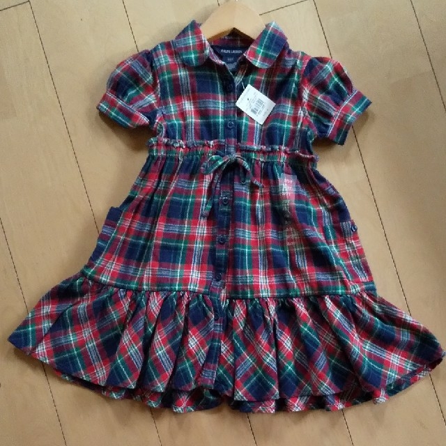 Ralph Lauren(ラルフローレン)のタグ付き RALPH LAUREN チェックワンピース 3T キッズ/ベビー/マタニティのキッズ服女の子用(90cm~)(ワンピース)の商品写真