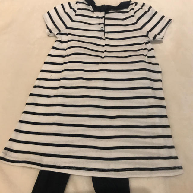 PETIT BATEAU(プチバトー)のプチバトー 19SS マリニエールワンピース&カルソン 36m  キッズ/ベビー/マタニティのキッズ服女の子用(90cm~)(ワンピース)の商品写真