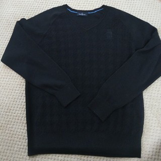 マンシングウェア(Munsingwear)のマンシング ブラック セーター  Mサイズ 千鳥格子 ゴルフ(ニット/セーター)