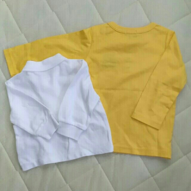 mikihouse(ミキハウス)のミキハウス　　ロンT  黄色　70  ポロシャツ　　２枚セット　　中古 キッズ/ベビー/マタニティのベビー服(~85cm)(シャツ/カットソー)の商品写真