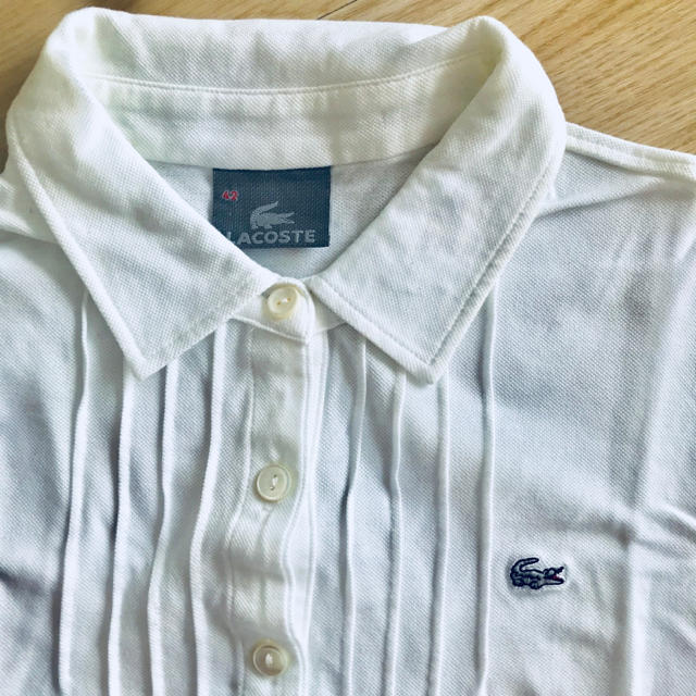 LACOSTE(ラコステ)の1回着用のみ☆LACOSTEラコステ☆長袖☆ポロシャツ☆白 レディースのトップス(ポロシャツ)の商品写真