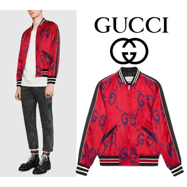 Gucci(グッチ)のグッチ シルク ボンバー ジャケット GUCCI スウェット パンツ パーカー メンズのジャケット/アウター(ブルゾン)の商品写真