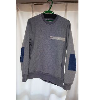 サンシー(SUNSEA)のSUNSEA 16AW デニムパッチ スウェット【グレー色・サイズ2・美品】(スウェット)