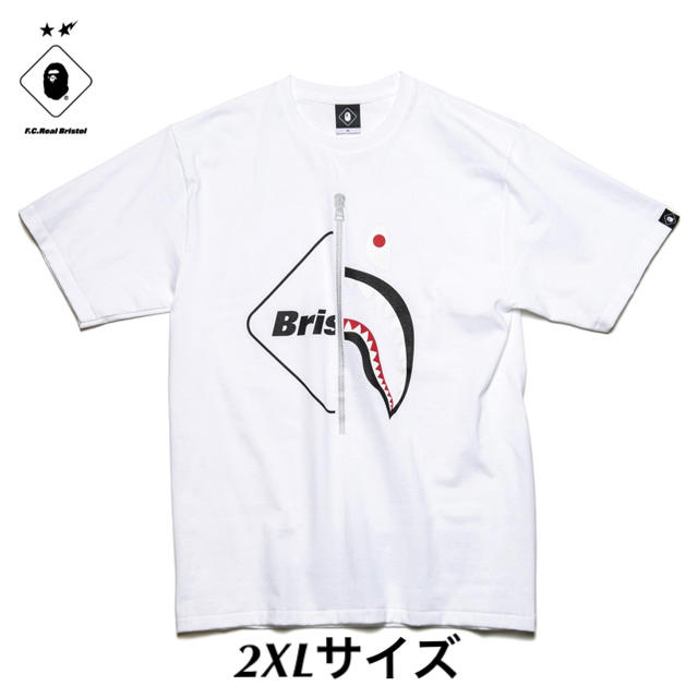 FC Real Bristol BAPE SHARK TEE WHITE 2XL