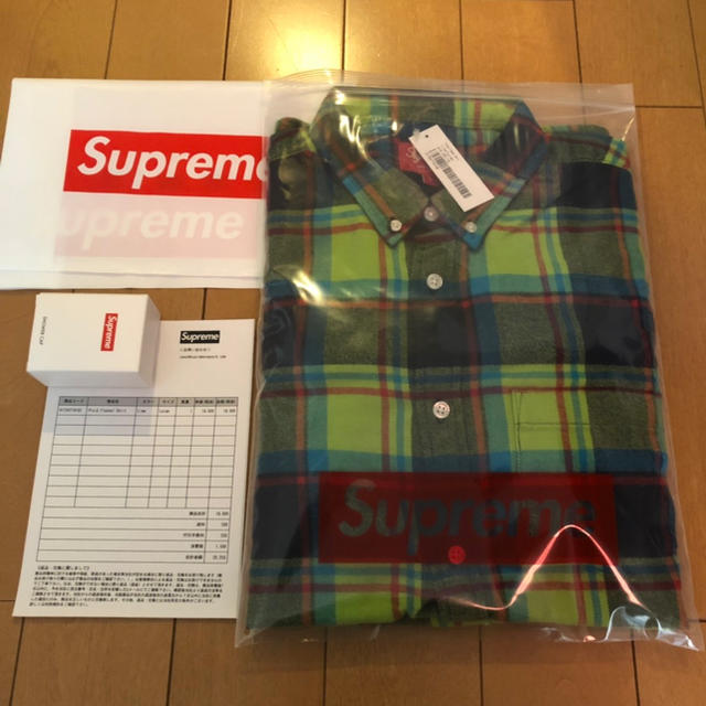 19ss Supreme Plaid Flannel Shirt Lサイズ