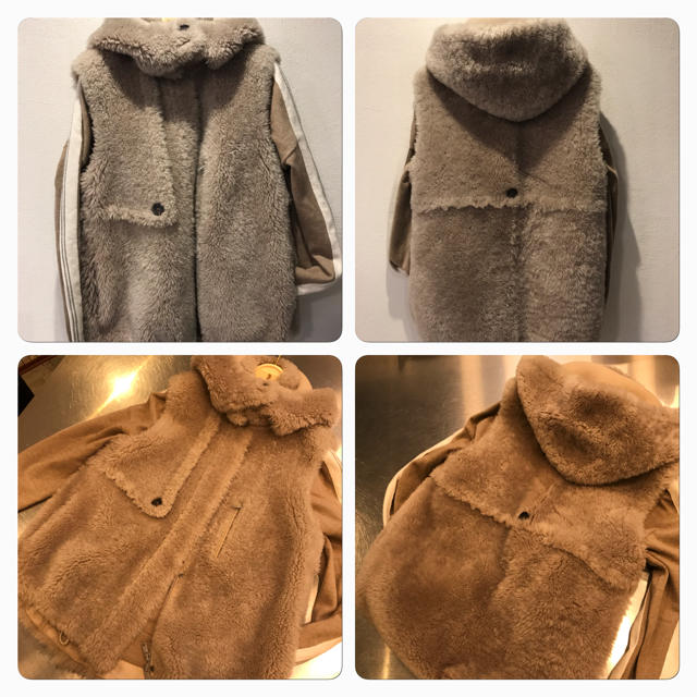 BRUNELLO CUCINELLI(ブルネロクチネリ)の発送は2／18以降様専用☆ブルネロクチネリ   ムートン ジレ レディースのジャケット/アウター(毛皮/ファーコート)の商品写真