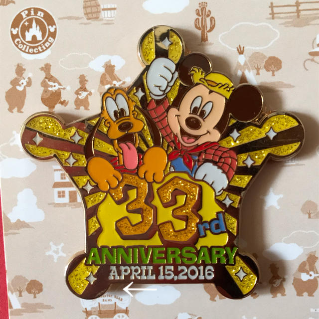 Disney(ディズニー)のTDL ディズニーランド33周年 ピンバッジ エンタメ/ホビーのアニメグッズ(バッジ/ピンバッジ)の商品写真
