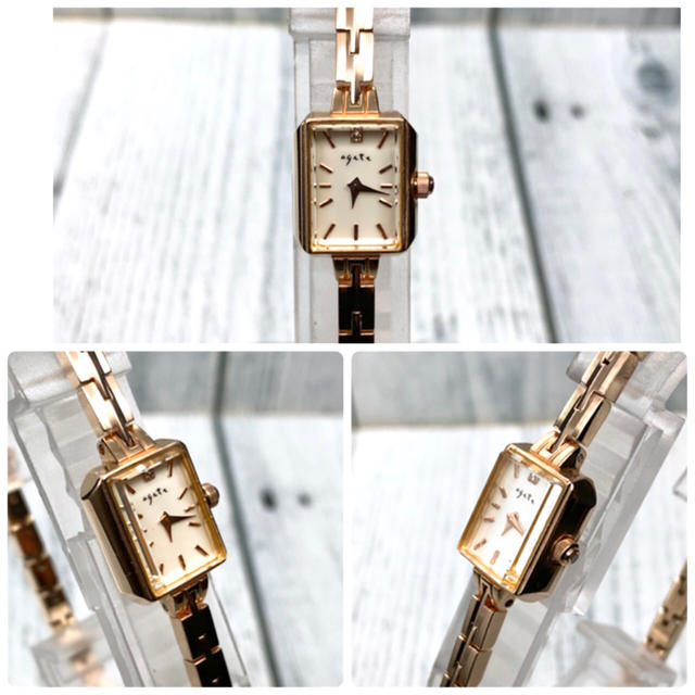 agete(アガット)の【美品】agete アガット 腕時計 0.02ct ダイヤ ピンクゴールド レディースのファッション小物(腕時計)の商品写真