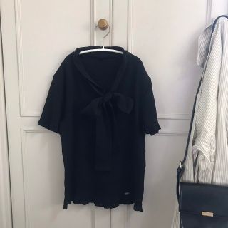 クレージュ(Courreges)のcourreges リボンレース半袖カットソーvintagelochie(カットソー(半袖/袖なし))