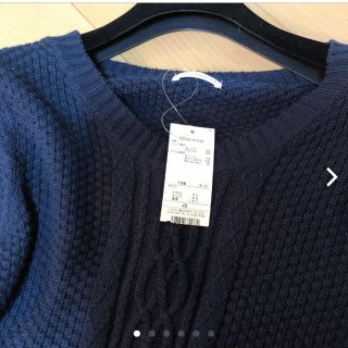 ユニクロ(UNIQLO)の新品  半袖 ニット  ワンピース  Ｌ(ひざ丈ワンピース)