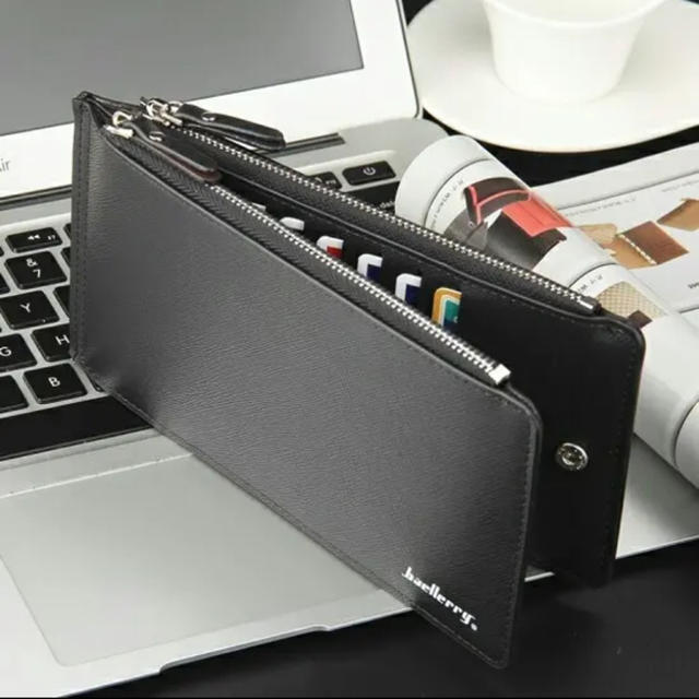 カードケース メンズ 大容量 二つ折り財布 ブラック メンズのファッション小物(折り財布)の商品写真