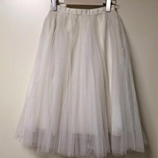 ココディール(COCO DEAL)の2015S/S 白のチュールスカート(ひざ丈スカート)