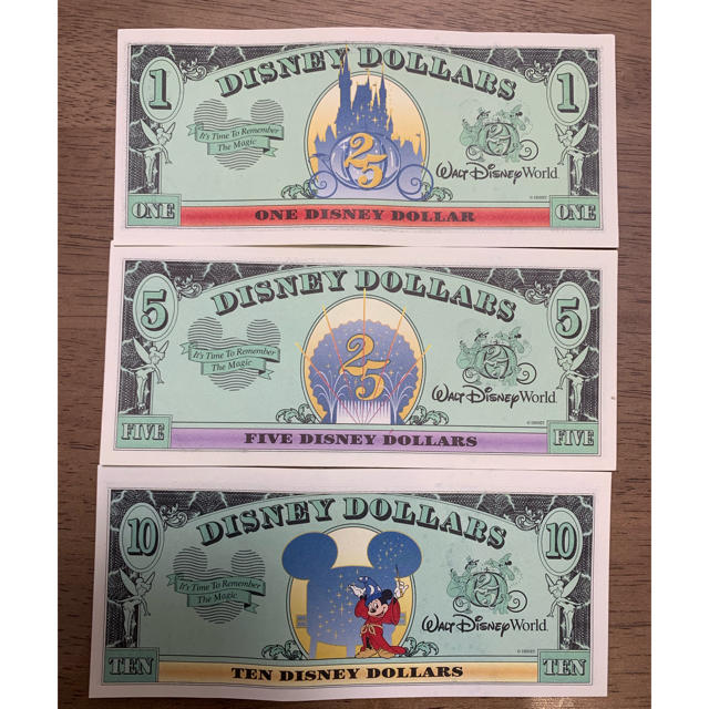 Disney(ディズニー)のWDW25周年ディズニーダラー 3枚セット エンタメ/ホビーの美術品/アンティーク(貨幣)の商品写真