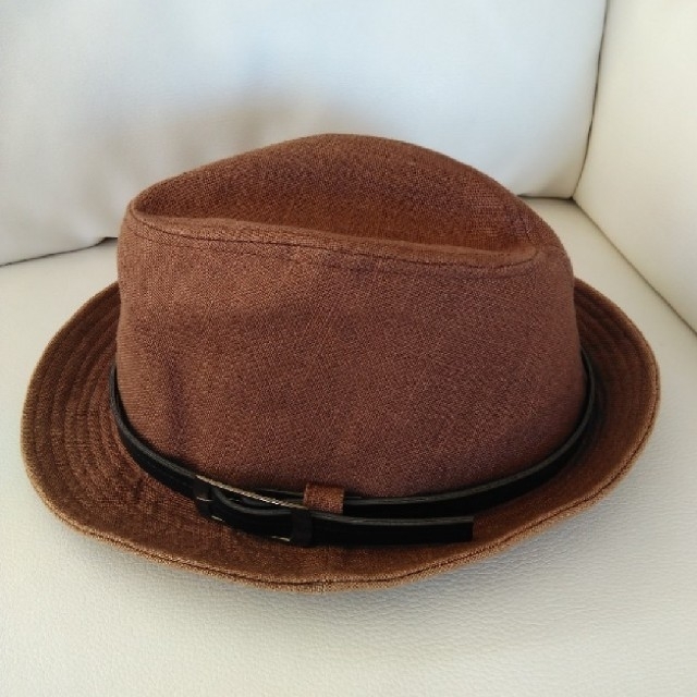 【美品】マニッシュスタイル帽子 ハット ブラウン コーヒー色 レディースの帽子(ハット)の商品写真