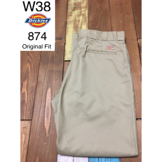 ディッキーズ(Dickies)の３９２４２　アメリカ 輸入 USED ディッキーズ　８７４　カーキ　W３８(ワークパンツ/カーゴパンツ)