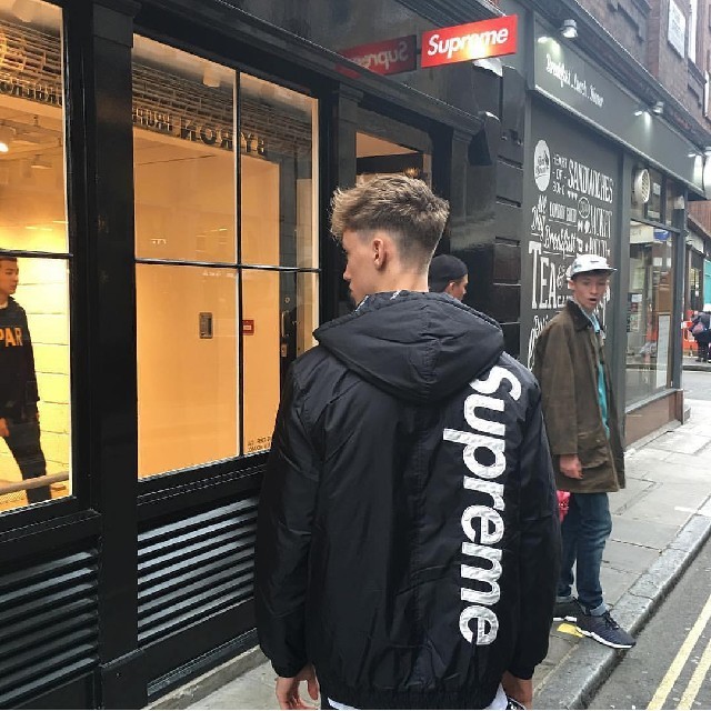 supreme 2 tone hooded sideline jacket