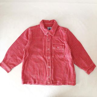 プチバトー(PETIT BATEAU)のプチバトー☆ギンガムチェックのカットソーシャツ☆2ans86cm (シャツ/カットソー)