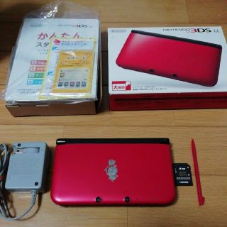 ニンテンドー3DS(ニンテンドー3DS)の☆超美品★ニンテンドー 3DSLL　レッドXブラック　本体 おまけソフト、充電器(携帯用ゲーム機本体)