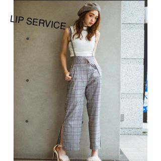 リップサービス(LIP SERVICE)のlip service★新品ハイウエストスリットパンツ(サロペット/オーバーオール)