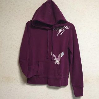 アメリカンイーグル(American Eagle)のAE 紫 パーカー S(パーカー)