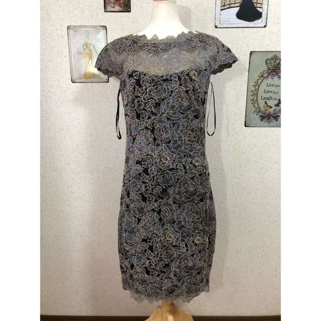 TADASHI SHOJI(タダシショウジ)の新品 6 タダシショージ Tadashi Shoji ワンピース　ドレス　グレー レディースのワンピース(ひざ丈ワンピース)の商品写真