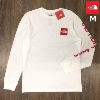 ザノースフェイス(THE NORTH FACE)のノースフェイス ボックスロゴ 袖ロゴ 長袖Tシャツ(M)白 180902(Tシャツ/カットソー(七分/長袖))