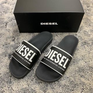 ディーゼル(DIESEL)のDIESELディーゼル新品人気ロゴシャワーサンダル箱付きブラック送料込み(サンダル)