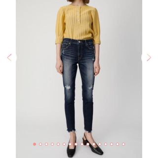 マウジー(moussy)の新品タグ付き♡moussyマウジー♡クラッシュクロップドスキニーデニム♡ダメージ(スキニーパンツ)