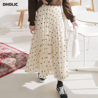 ディーホリック(dholic)のDHOLIC♡ドットプリーツスカート(ロングスカート)