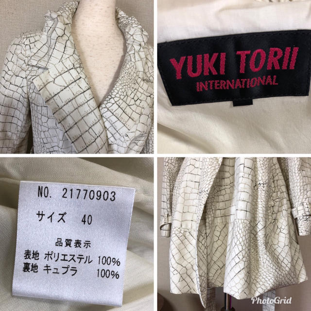 YUKI TORII INTERNATIONAL(ユキトリイインターナショナル)のUSED【ユキ トリイ】YUKI TORIIデザイン スプリングコート40 レディースのジャケット/アウター(スプリングコート)の商品写真