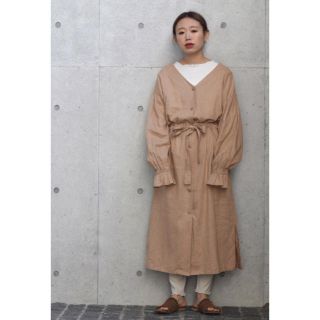 ダブルクローゼット(w closet)の麻ウエストリボンワンピース(ロングワンピース/マキシワンピース)