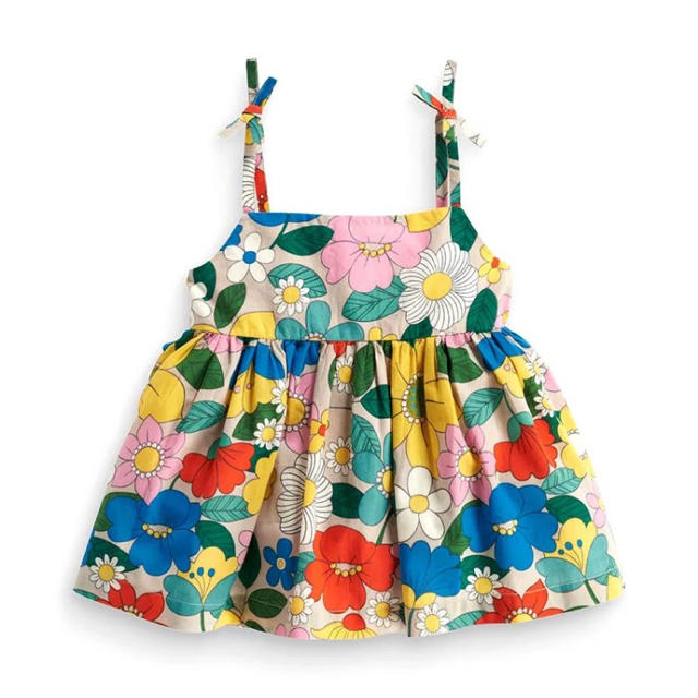 ボタニカル  花柄 ワンピース 輸入品 90cm キッズ/ベビー/マタニティのキッズ服女の子用(90cm~)(ワンピース)の商品写真