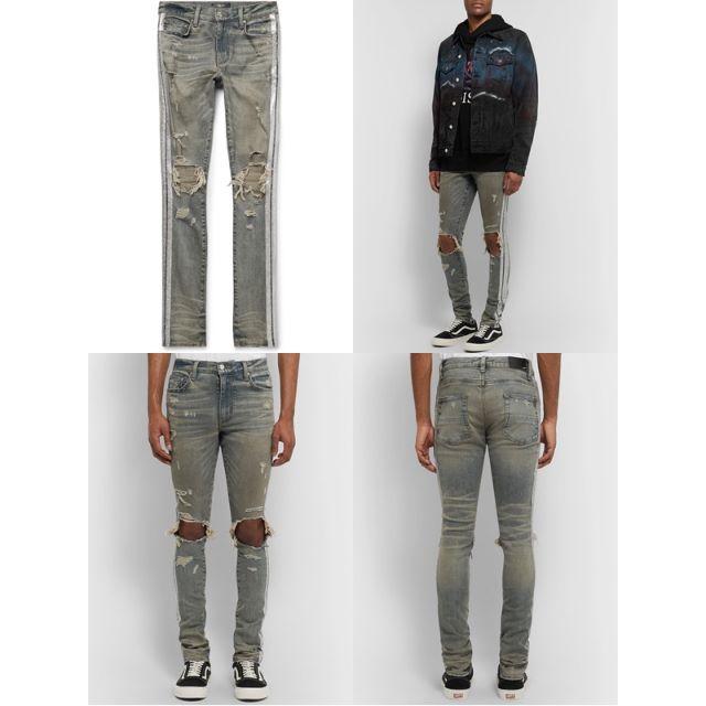 AMIRI 18AW グリッター サイドライン デニム 28 新品 本物 AMIRI 18AW グリッター サイドライン デニム 28 新品 本物