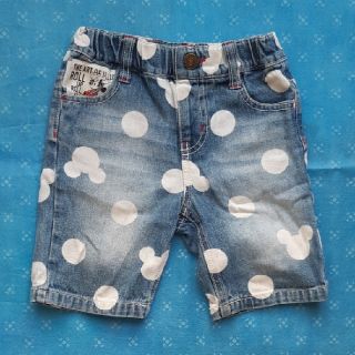 ジャンクストアー(JUNK STORE)のジャンクストアー　ミッキードット　デニムハーフパンツ　100㎝(パンツ/スパッツ)