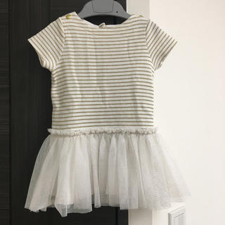 プチバトー(PETIT BATEAU)の【プチバトー】チュールボーダーワンピース(ワンピース)