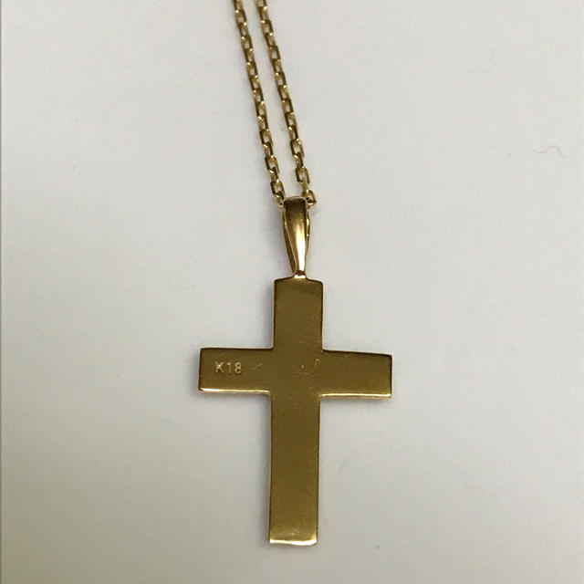 K18 ＹＧ クロス 十字架 ネックレス