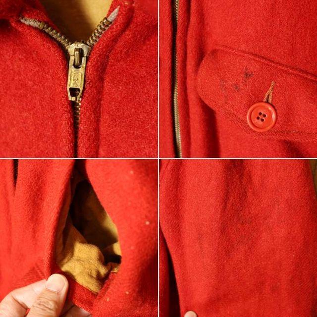 USA40s50s ウール ハンティングジャケット レッドMLビンテージss50 メンズのジャケット/アウター(カバーオール)の商品写真