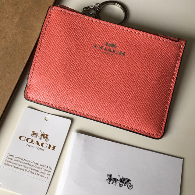 COACH(コーチ)の新品★コーチ COACH キーリング付 レザー コインケース パスケース 定期入 レディースのファッション小物(パスケース/IDカードホルダー)の商品写真