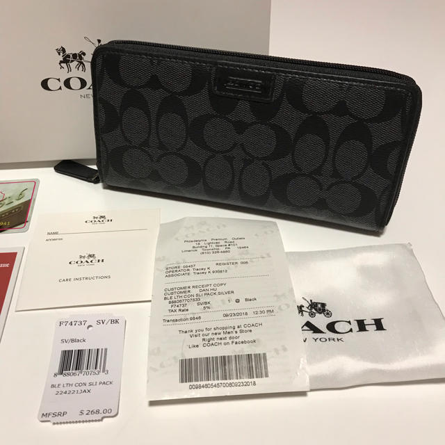 COACH(コーチ)の新品未使用‼️COACHコーチ 長財布 YKKラウンドファスナー 箱&ショッパー レディースのファッション小物(財布)の商品写真