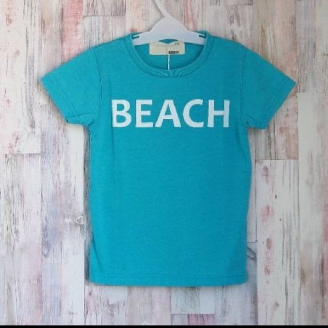 ShISKY(シスキー)の新品 ★SHISKY プリント 半袖Ｔシャツ ブルー　BEACH★110cm キッズ/ベビー/マタニティのキッズ服男の子用(90cm~)(Tシャツ/カットソー)の商品写真