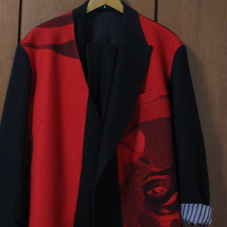ヨウジヤマモト(Yohji Yamamoto)のYohji Yamamoto 18AW 赤フラノコート(テーラードジャケット)