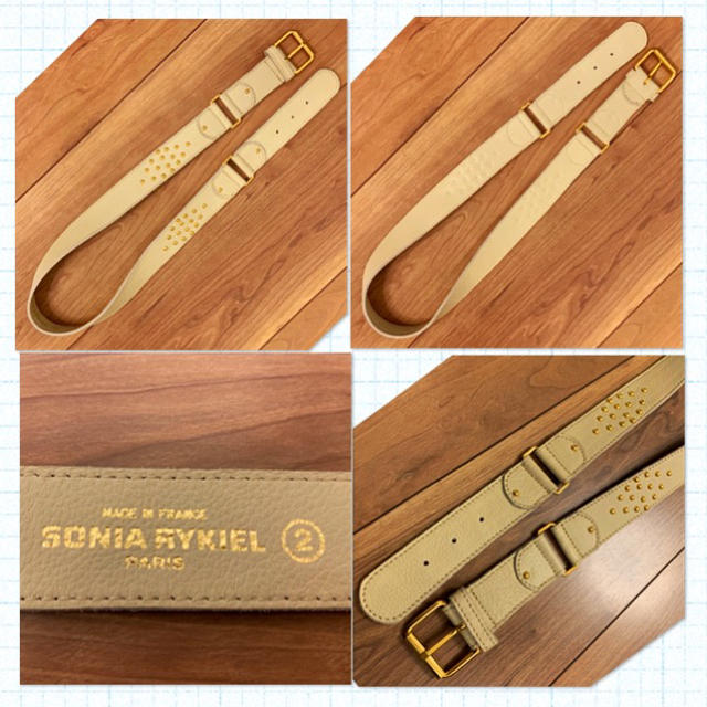 SONIA RYKIEL(ソニアリキエル)のフランス製 SONIA RYKIEL スタッズ付きしなやか上質レザーベルト レディースのファッション小物(ベルト)の商品写真