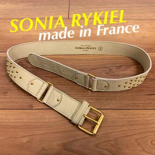 ソニアリキエル(SONIA RYKIEL)のフランス製 SONIA RYKIEL スタッズ付きしなやか上質レザーベルト(ベルト)